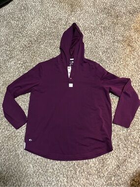 Plum Hooded Long Sleeve Pullover